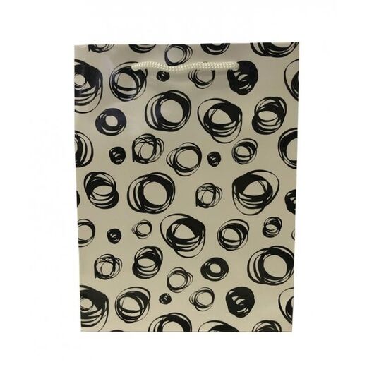 Пакет подарочный ламинированный(135x180x60мм) (Black-White/Черно-белый) - 3