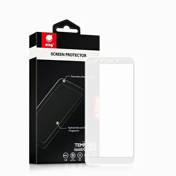 Защитное стекло с рамками 2.5D для Xiaomi Mi 6X Ainy Full Screen Cover 0.25mm (White/Белый) : отзывы и обзоры - 2