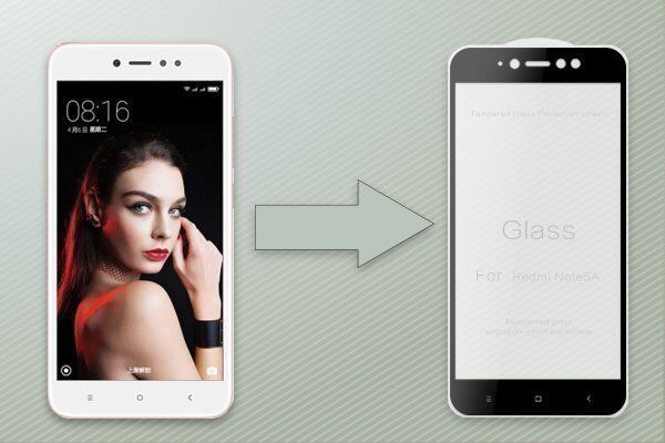 Защитное стекло с рамками 2.5D для Redmi Note 5A Ainy Full Screen Cover 0.25mm (Black/Черный) : отзывы и обзоры - 2